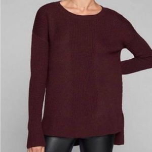 Athleta Merino Wool Maroon Tunic Pullover Sweater Size Small